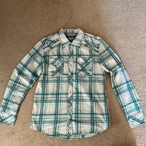 BKE Pearl Snap slim fit collared shirt